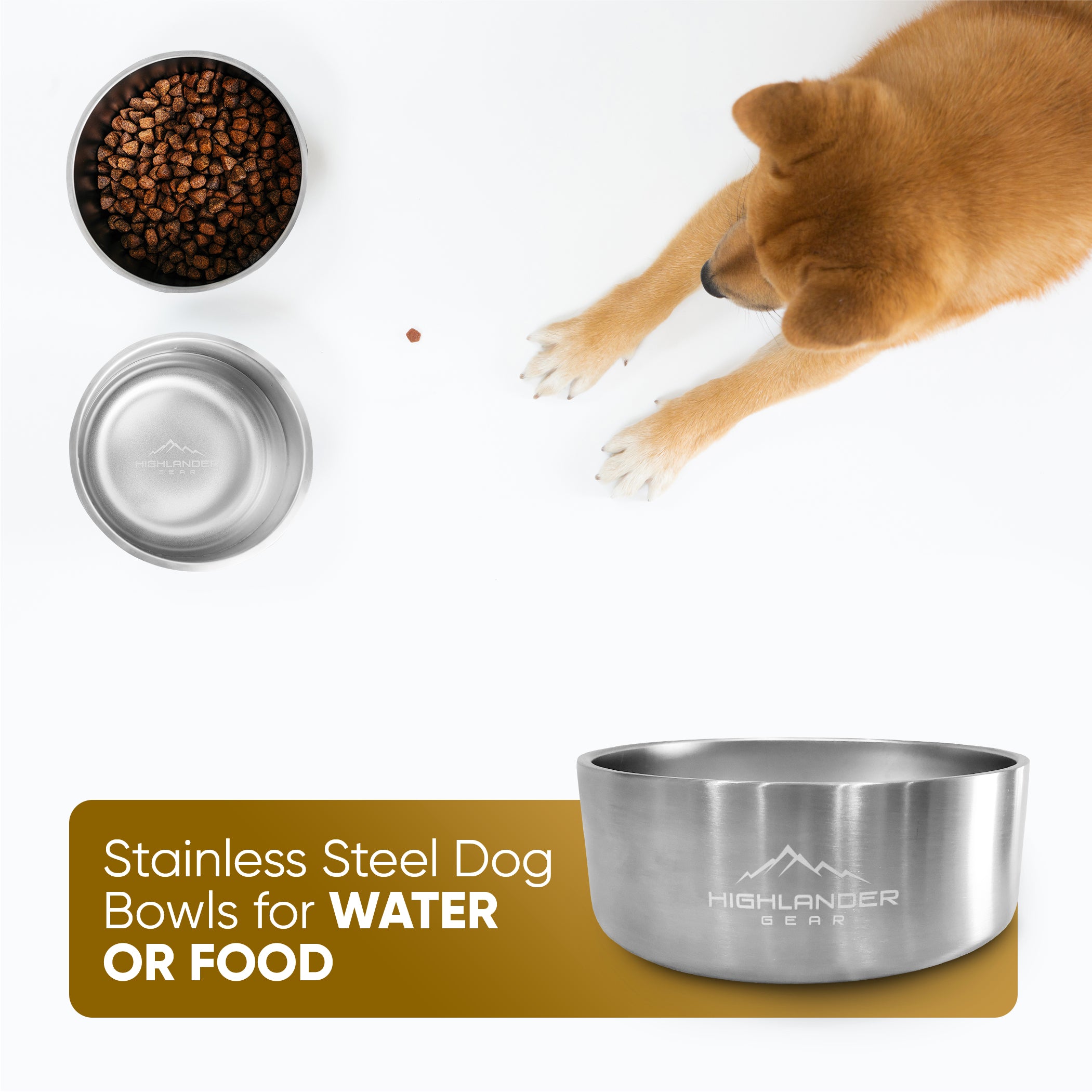 Highlander Gear Stainless Steel Dog Bowl